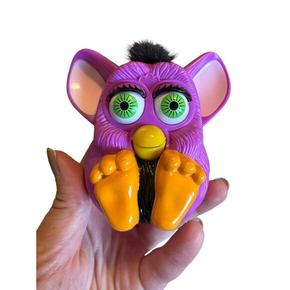 Vintage 1998 McDonalds Happy Meal Toy Purple‎ Orange Plastic Furby - Picture 1 of 5